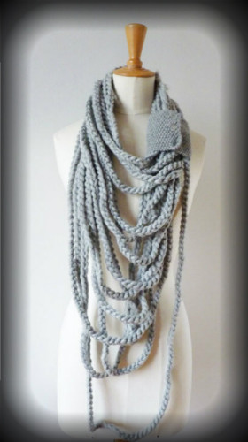 шарф плетеный из косичек