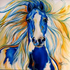 Лошадь синяя
