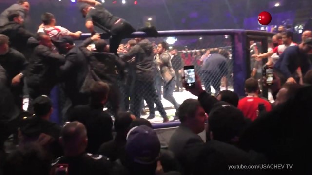 В Москве произошла массовая драка на бойцовском турнире
