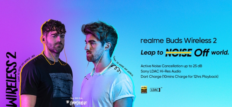 Realme представила Buds Wireless 2 с игровым режимом, ANC, функцией Google Fast Pair и поддержкой LDAC за $48