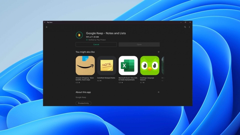 В Windows 11 умудрились запустить полноценный Google Play Store