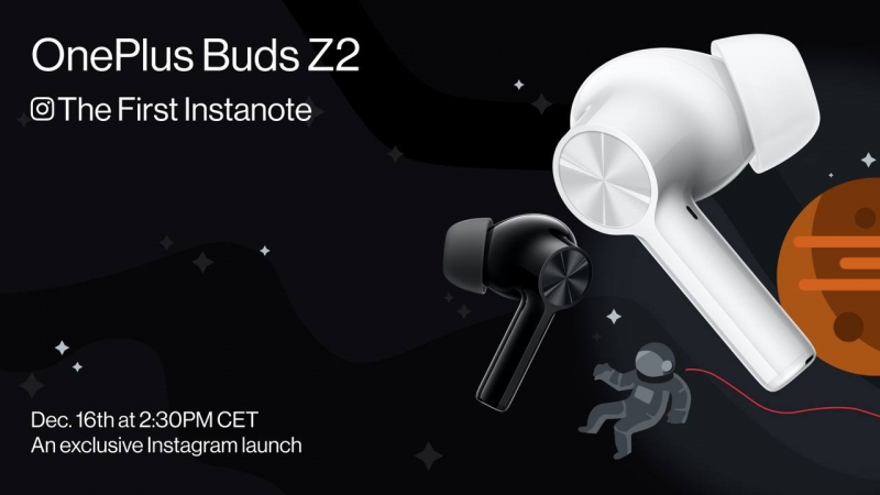 OnePlus Buds Z2 c ANC, Bluetooth 5.2 и поддержкой Dolby Atmos представят в Европе 16 декабря