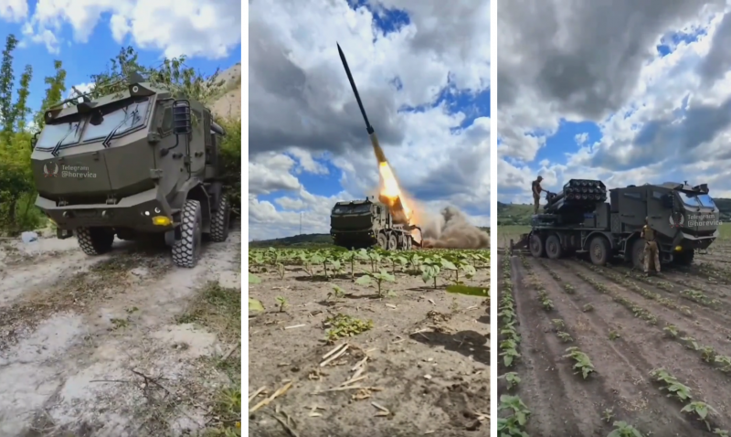 Украинские военные показали качественное видео применения РСЗО «Буревій» на базе Tatra T815-7