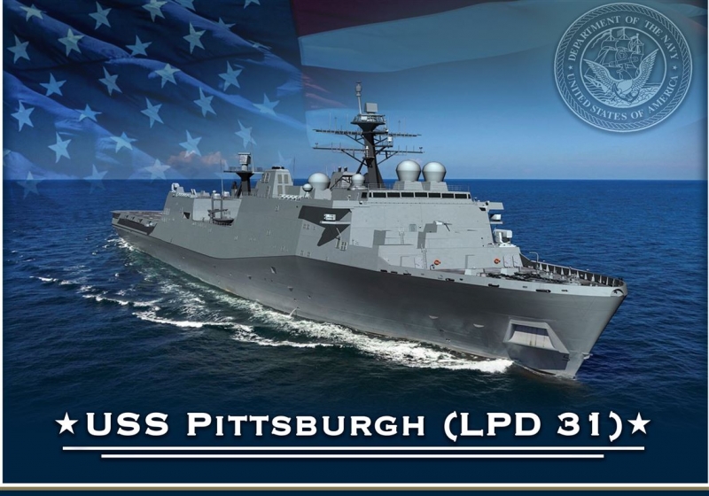 В США началось строительство десантного корабля USS Pittsburg (LPD 31) с зенитно-ракетным комплексом RIM-116 Rolling Airframe Missile