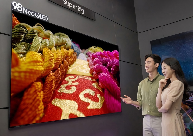 Samsung представила 98-дюймовый смарт-телевизор QN100B Neo QLED TV с 4K-экраном на 120 Гц и толщиной 20 мм за $32 000