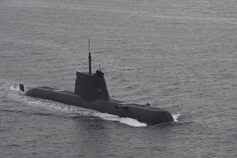 Турция начала морские испытания первой субмарины класса Reis, которая может плавать без необходимости подниматься на поверхность