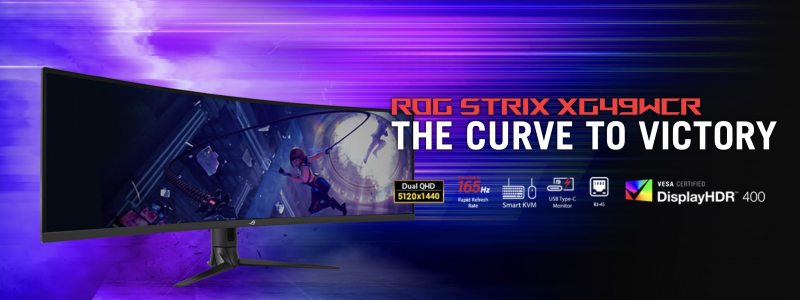 ASUS представила игровой монитор ROG STRIX XG49WCR с WHQD-экраном на 49 дюймов и поддержкой 165 Гц