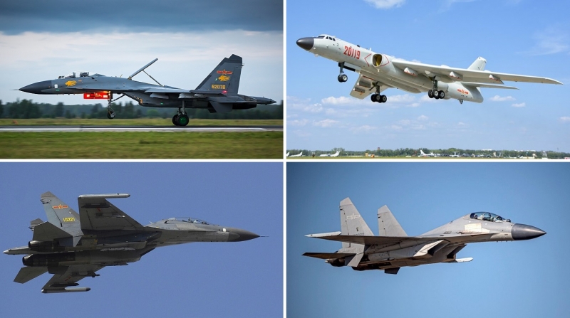 Десятки китайских истребителей J-11, Су-30 и ядерных бомбардировщиков H-6 имитировали нанесение ударов по Тайваню