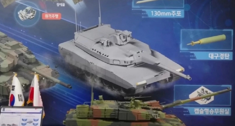 Hyundai Rotem показал концепт южнокорейского танка нового поколения K3 с безлюдной башней и 120/130-мм пушкой