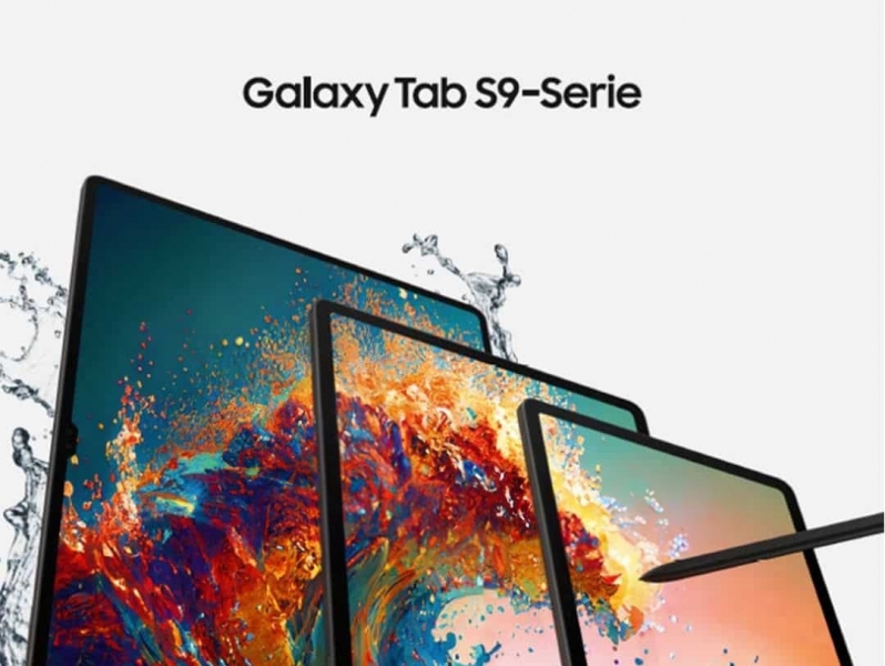 Все три планшета Samsung Galaxy Tab S9 показали на официальном рендере: Galaxy Tab S9 Ultra сохранит вырез-«челку»