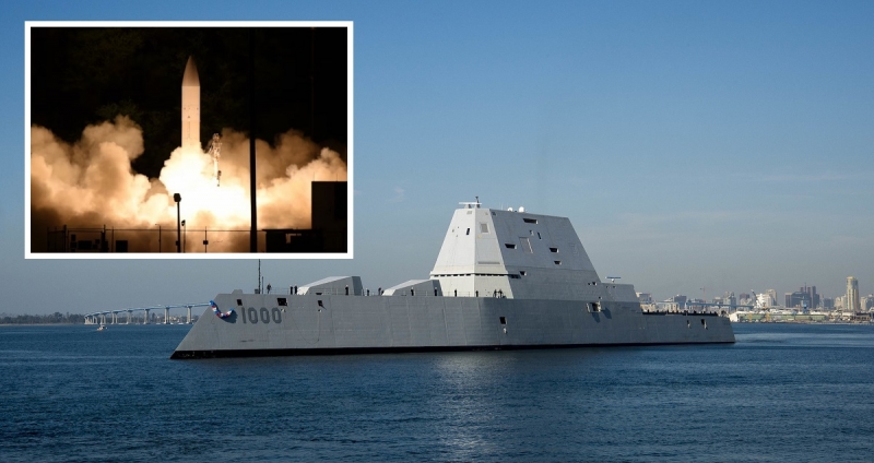 Самый современный американский эсминец USS Zumwalt прибыл на верфь для установки неядерного гиперзвукового оружия Conventional Prompt Strike