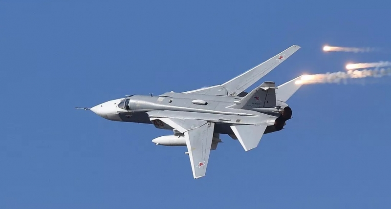 В россии потерпел крушение фронтовой бомбардировщик Су-24М во время учебно-тренировочного полёта