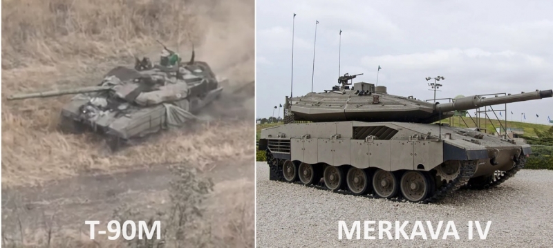 Российские пропагандисты пытались выдать уничтожение своего танка Т-90М «Прорыв» в Украине за поражение Merkava IV в Израиле