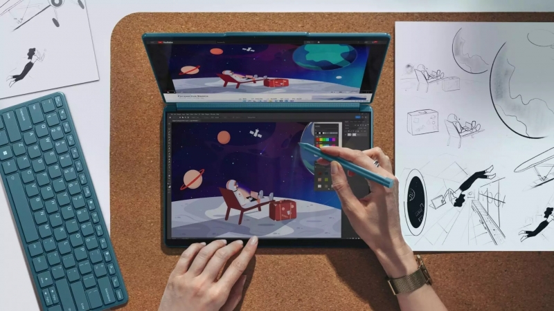 Lenovo Yoga Book 9: ноутбук-трансформер с двумя сенсорными 13,3-дюймовыми экранами