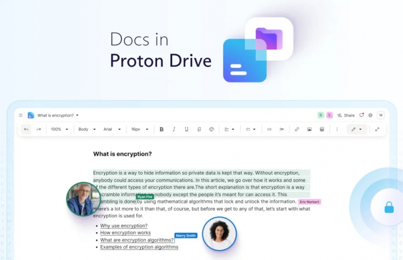 Proton выпускает собственную версию Google Docs со сквозным шифрованием